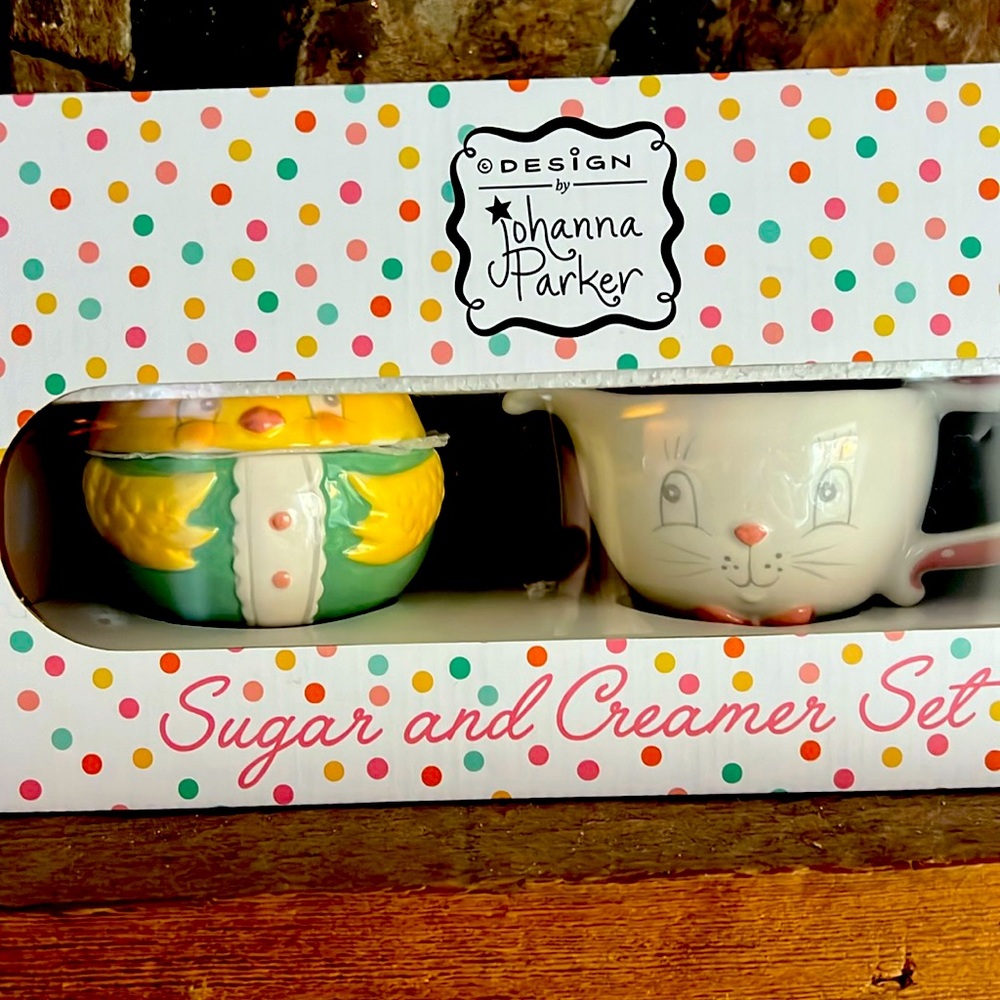 NIB Johanna Parker Easter sugar and creamer set